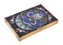 A Chinese Cloisonné 'Dragon' scroll weight