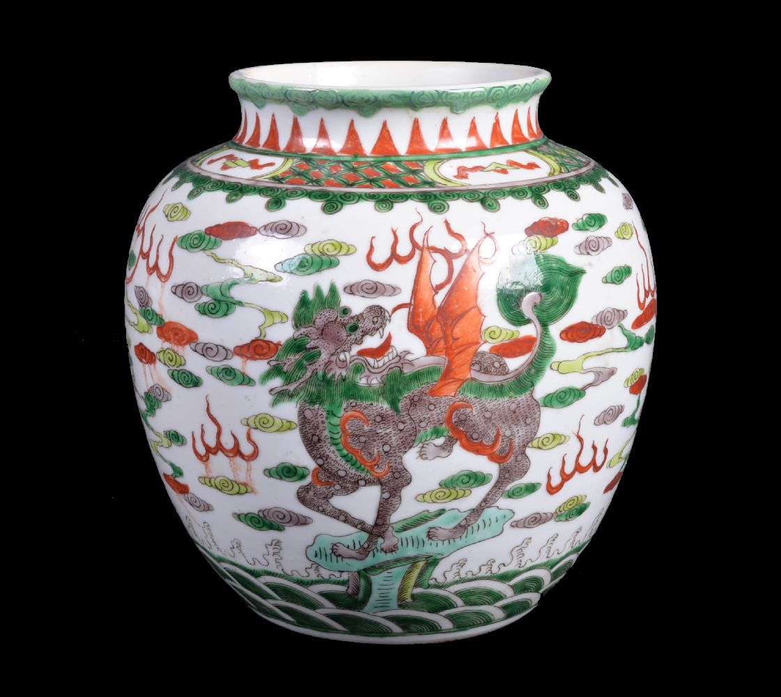 A Chinese 'Famille Verte' vase