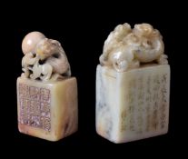 Two Chinese soapstone seals