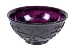 A Chinese amethyst Beijing glass bowl