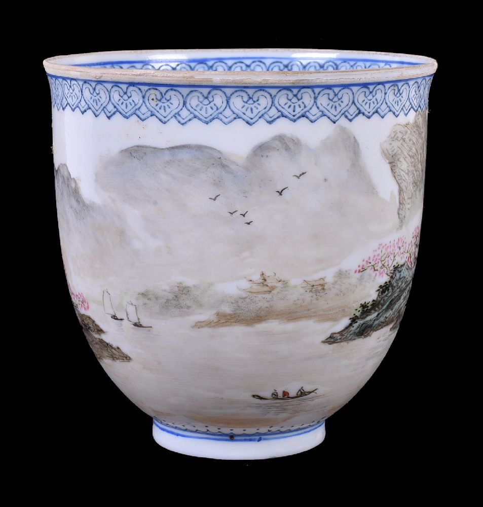 A Chinese famille-rose eggshell cup - Image 3 of 5