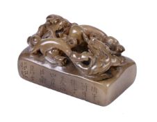 A Chinese soapstone seal