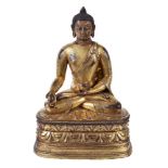 A bronze figure of Buddha