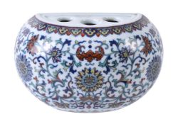 A Chinese Doucai style flower vase