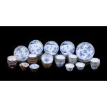 A group of Ca Mau 'Fisherman' shipwreck blue and white tea bowls of saucers