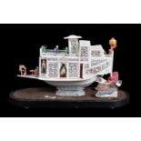ϒ A Cantonese ivory model of a 'Flower Boat'