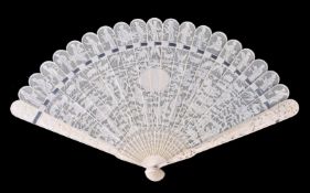 ϒ A Chinese ivory brisé fan