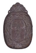 A Chinese inscribed white metal or silver ‘thousand elders banquet’ plaque