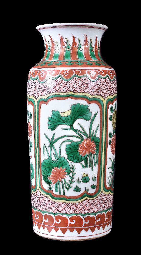 A Chinese Shunzhi style 'Famille Verte' vase