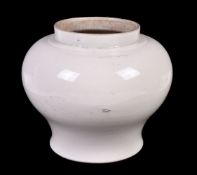 A Chinese white glazed jar