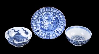 A Chinese blue and white 'Dragon' bowl