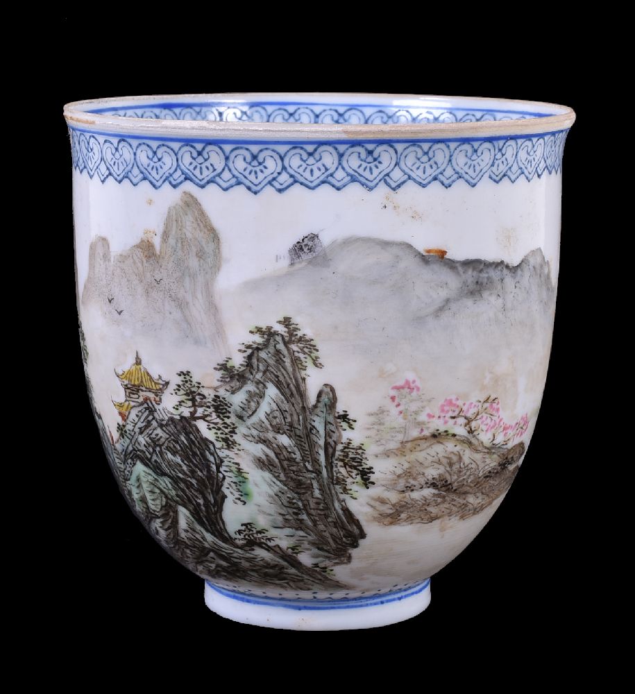 A Chinese famille-rose eggshell cup - Image 2 of 5
