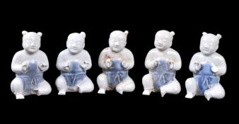 Five Chinese Ca Mau Shipwreck Figures of seated boys