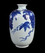 A Chinese blue and white 'grapes' vase