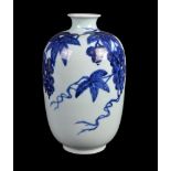 A Chinese blue and white 'grapes' vase