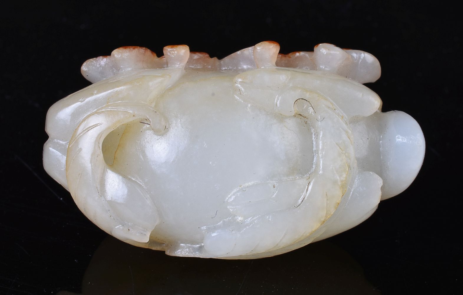 A Chinese white and russet jade ‘ram’ carving - Image 4 of 4