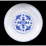 A Chinese blue and white ‘peach’ dish