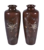 A Pair of Japanese Bronze Vases