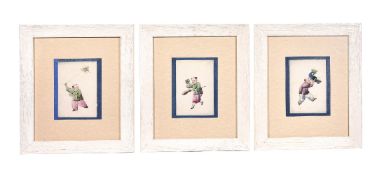 A set of twelve Chinese paintings on pith paper