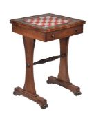 ϒ A William IV rosewood and verre eglomise chess table