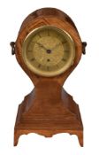 A satinwood and inlaid bracket timepiece