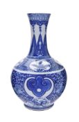 A Chinese blue and white bottle vase