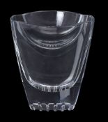 Baccarat, A clear glass vase of quatrefoil section
