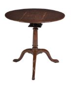 A George III oak tripod occasional table