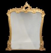 A Victorian giltwood overmantel mirror