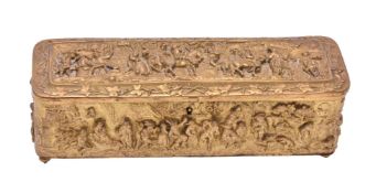 A gilt metal casket in 17th century Dutch style