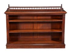 A Victorian walnut open bookcase