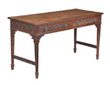 A pair of mahogany side tables in George III style