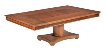 ϒ David Linley, a rectangular American black walnut, ebony and burr walnut dining table