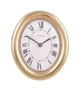 Cartier, a gilt metal travel alarm clock