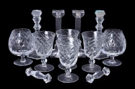 A mixed selection of modern clear drinking and other glass