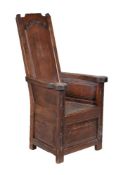 An elm and chestnut 'lambing' chair