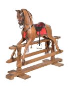 An oak rocking horse