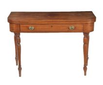 A mahogany and string inlaid tea table