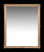 A rectangular giltwood and composition wall mirror