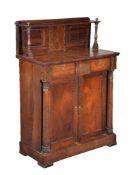 ϒ A Regency rosewood and brass side cabinet