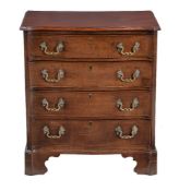 A mahogany chest of drawers