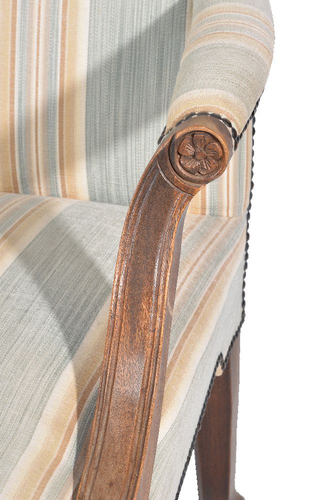 A pair of mahogany and upholstered armchairs - Image 3 of 3