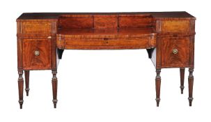 ϒ A Regency mahogany and ebony strung sideboard