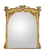 A Victorian giltwood and composition overmantel mirror