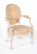 A George III cream painted armchair