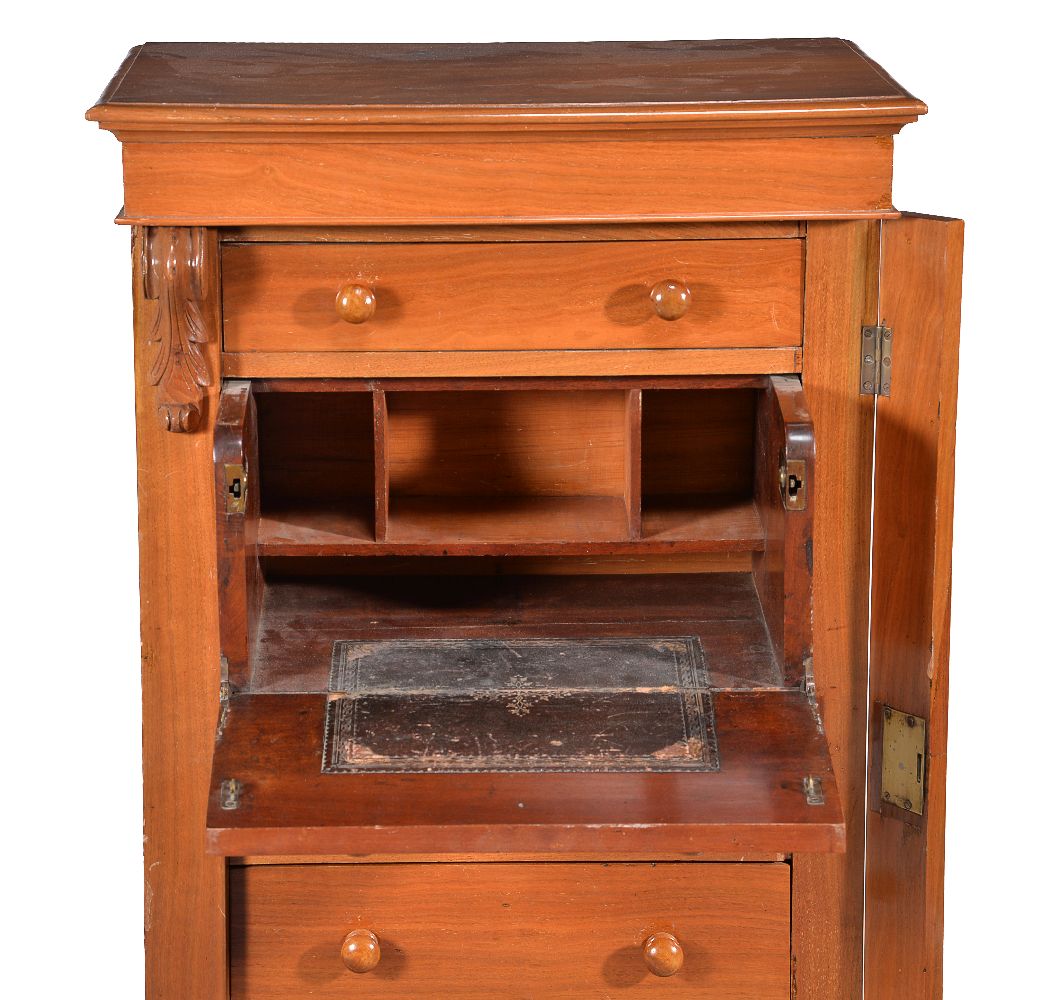 A Victorian walnut secretaire Wellington chest - Image 2 of 2