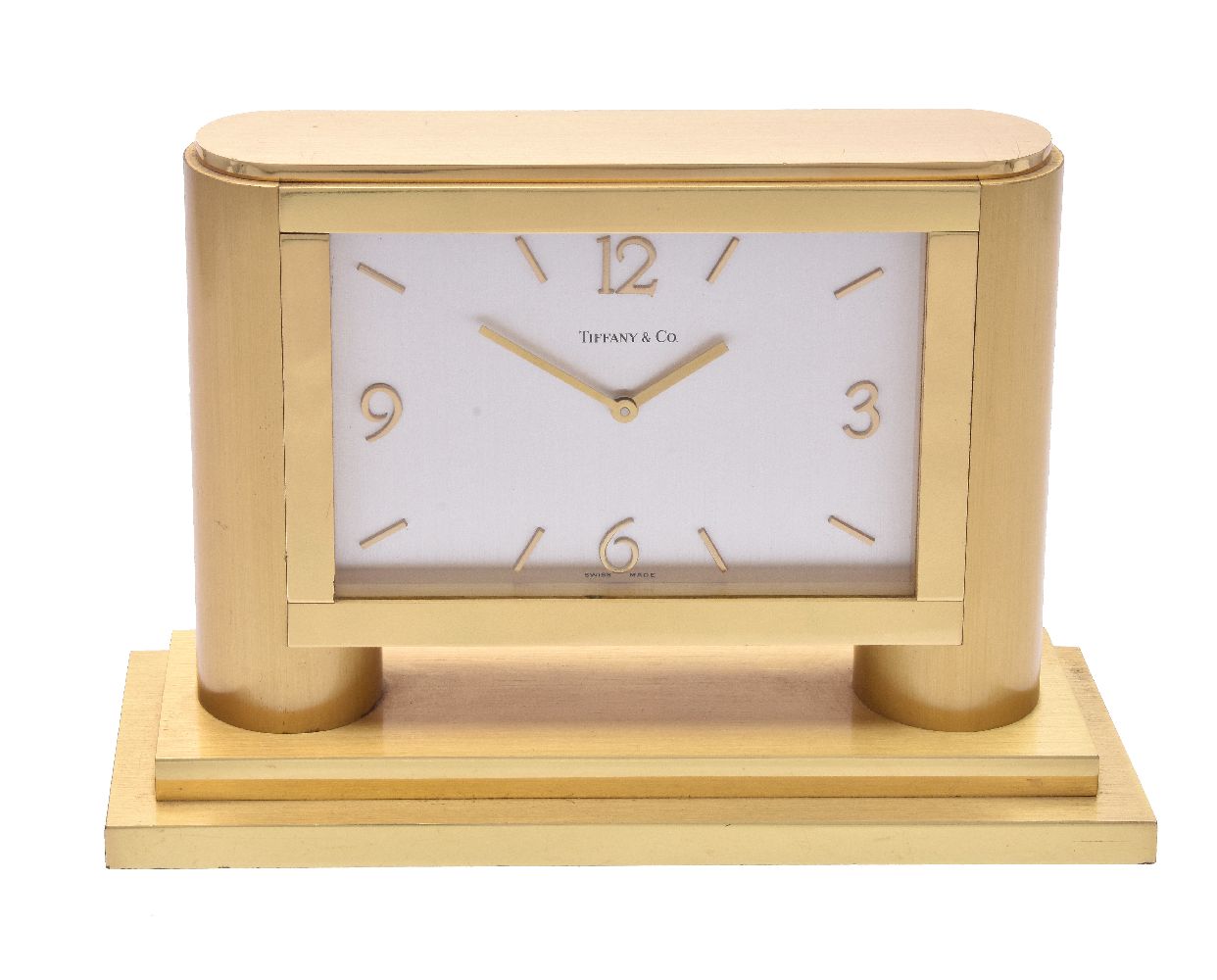 Tiffany & Co, A gilt metal timepiece