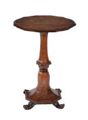 A Victorian walnut dodecagonal topped occasional table