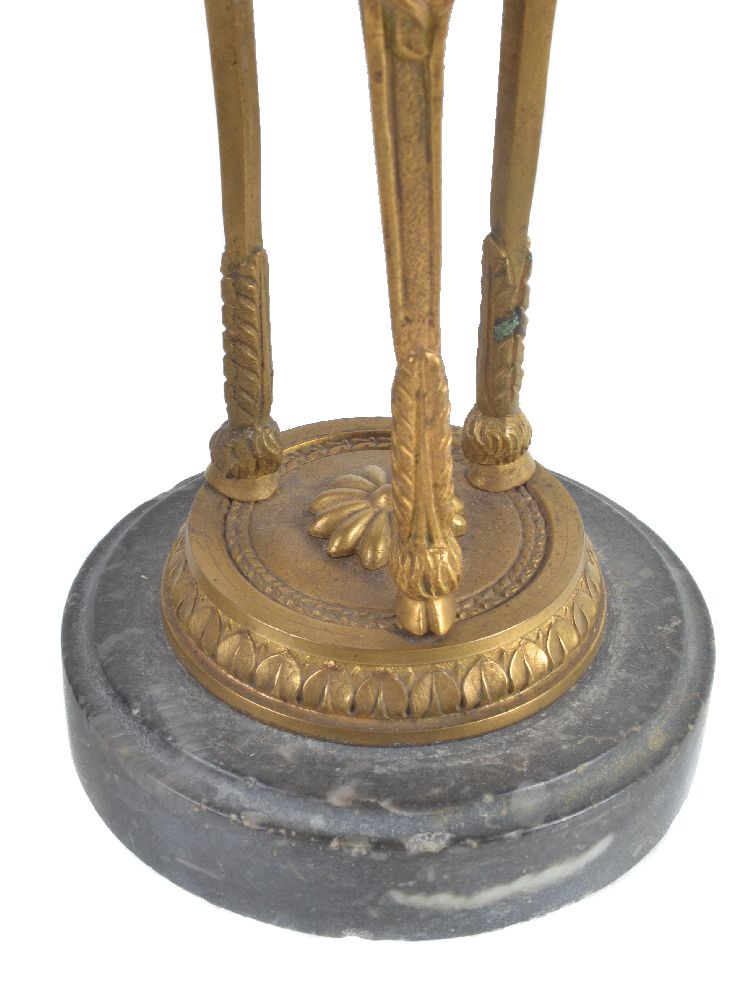 A pair of gilt metal and dove grey marble mounted candlesticks in Louis XVI style - Image 3 of 3