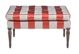 ϒ A Regency solid rosewood and upholstered stool